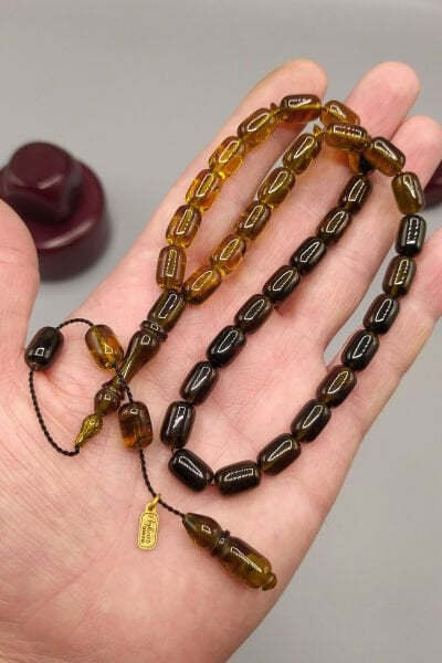 Ayhan Turan Usta İşçilikli Ateş Kehribar Tesbih 7*11 mm Kapsül Sistemli İmzalı Tespih