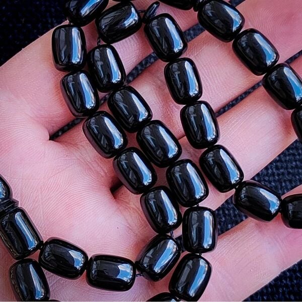 Kişiye Özel 9x12 mm Siyah Ateşi Kehribar Tesbih | Taraftar Tesbih