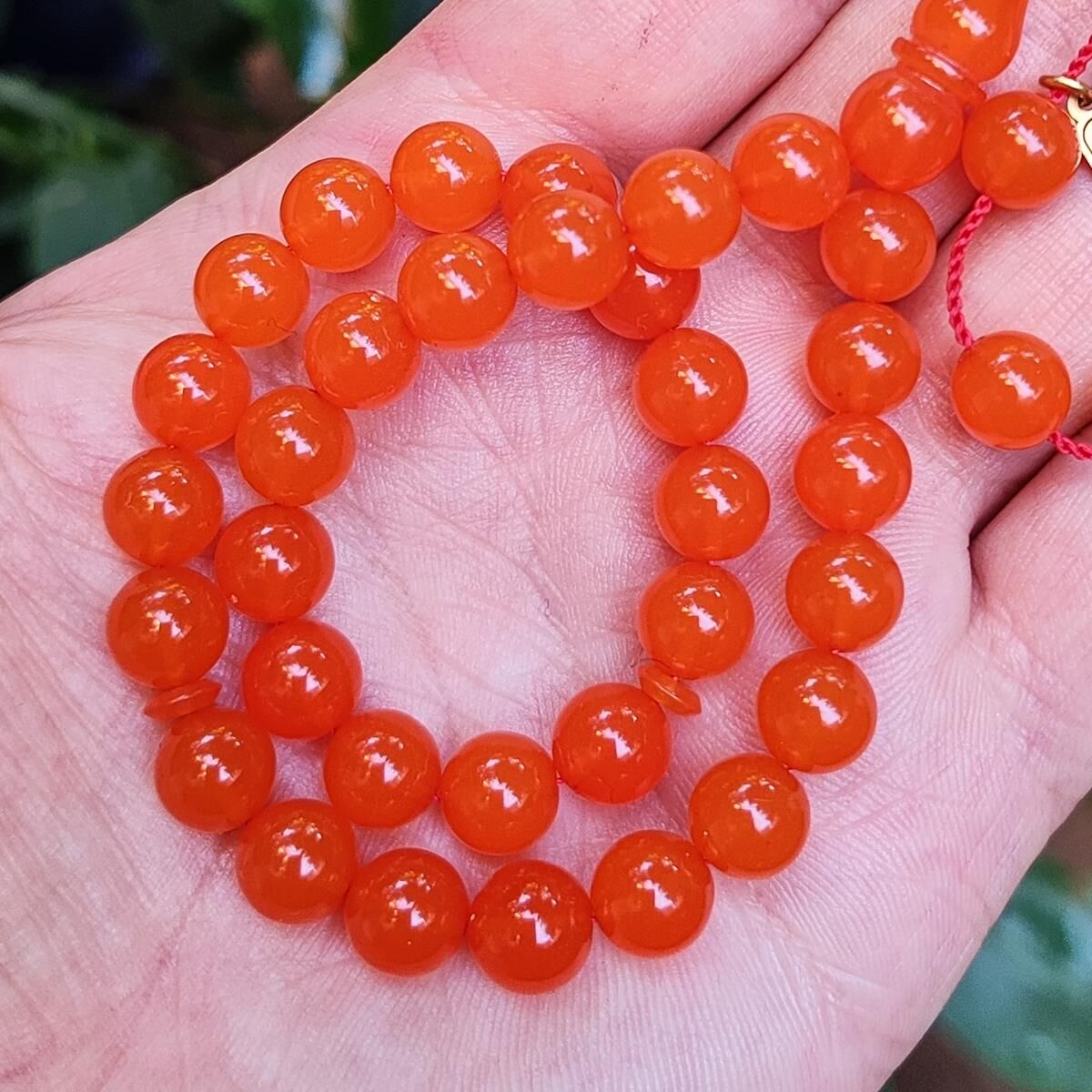 8 mm Ayhan Turan Usta İşçilikli Turuncu Zar Kehribar Tesbih