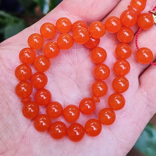 8 mm Ayhan Turan Usta İşçilikli Turuncu Zar Kehribar Tesbih