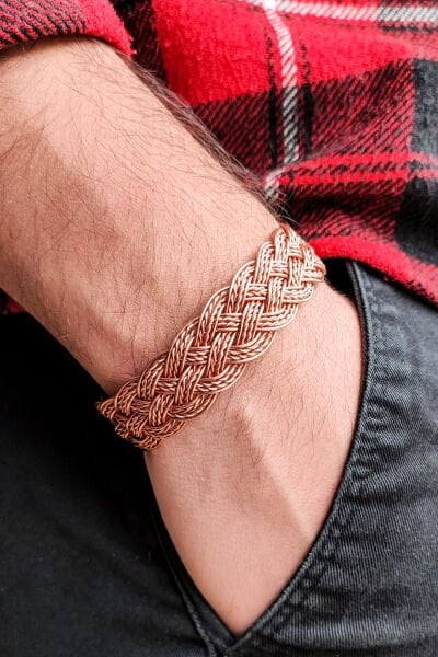 El Yapımı Ayarlanabilir Şifalı Saf Bakır Bileklik