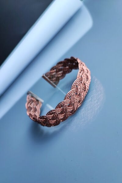 El Yapımı Ayarlanabilir Şifalı Saf Bakır Bileklik