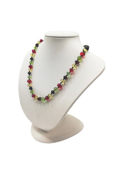 Sertifikalı Orjinal Baltık Kehribar Bebek Diş Kolyesi Litvanya Bandrollü Kırmızı Multicolor Renk Kehribar Kolye Kız Erkek Çocuk Kolyesi 33 cm Standart