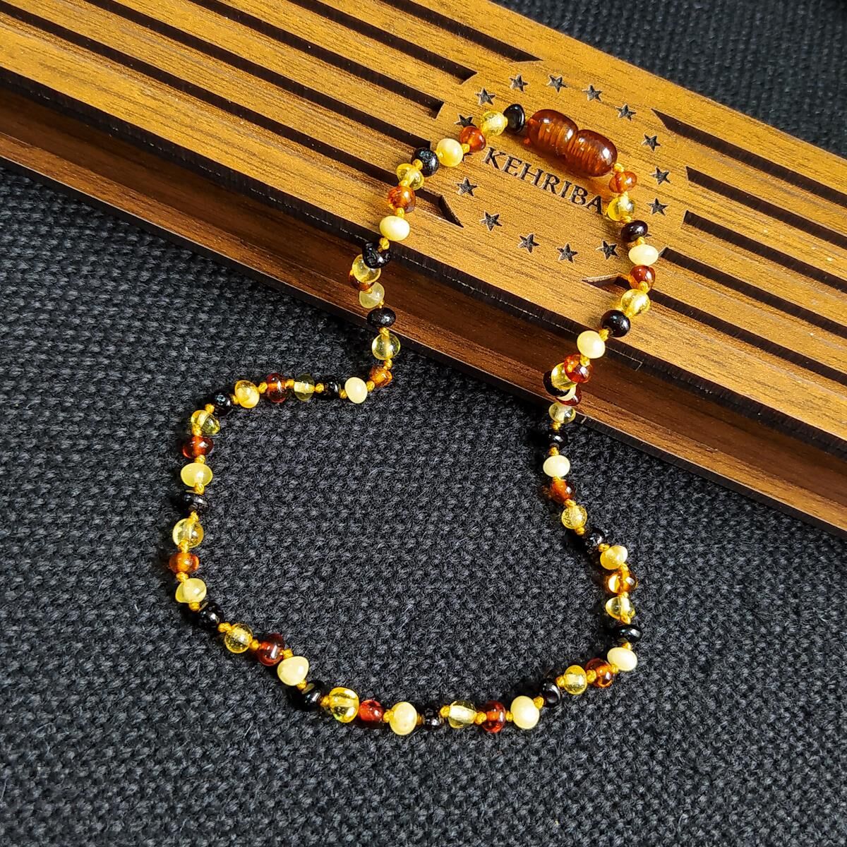 3,5 Gram Ekonomik Sertifikalı Kehribar Kolye Multicolor Bebek Diş Kolyesi Kız Erkek Çocuk Kolyesi