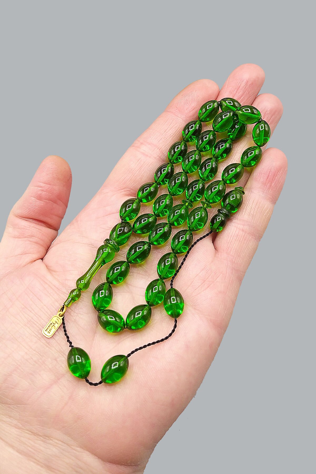 Ayhan Turan Usta İşçilikli Ateş Kehribar Tesbih 8*12 mm Beyzi Sistemli Imzalı Tespih