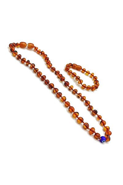 Yedek Klips Hediyeli Sertifikalı Kehribar Kolye Bileklik Seti Nazar Boncuklu Diş Kolyesi 0-6 Yaş