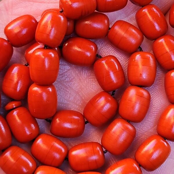 8x11 mm Turuncu Alman Fiber Tesbih | Usta İşçilikli Tespih