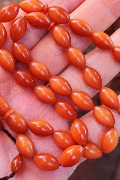 7x11 mm Bal Rengi Alman Fiber Tesbih | Usta İşçilikli Tespih