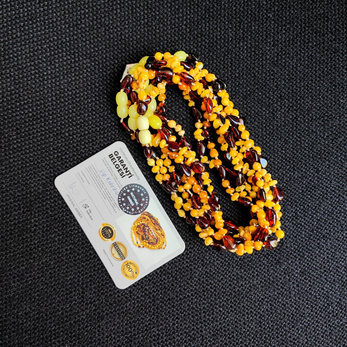 4.5 Gram Süt Konyak Kehribar Bebek Diş Kolyesi