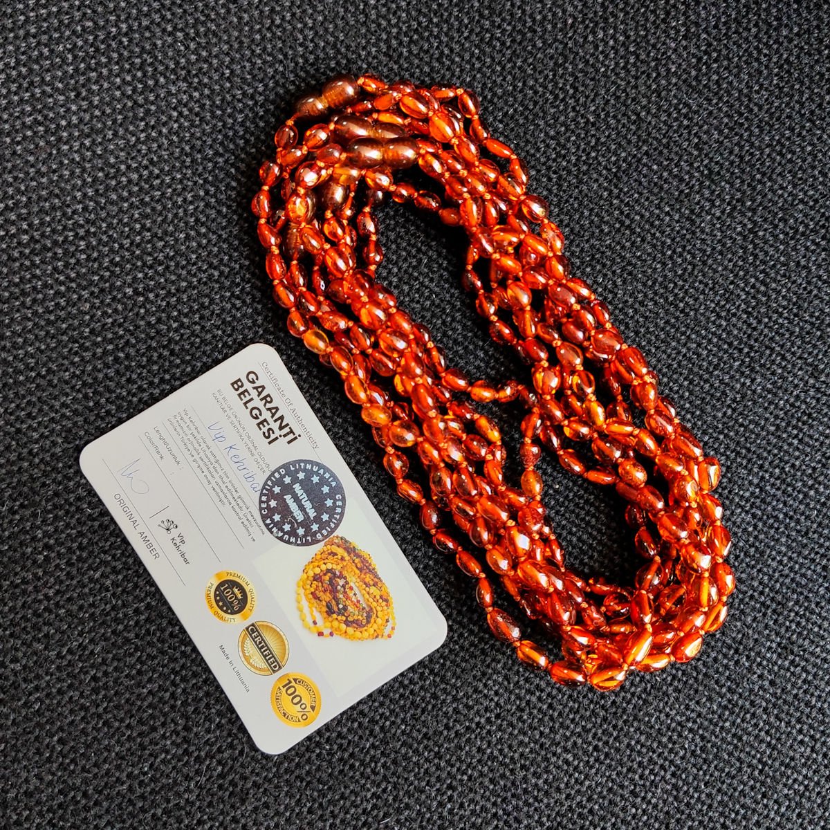 4.5 Gram Yassı Konyak Kehribar Bebek Diş Kolyesi