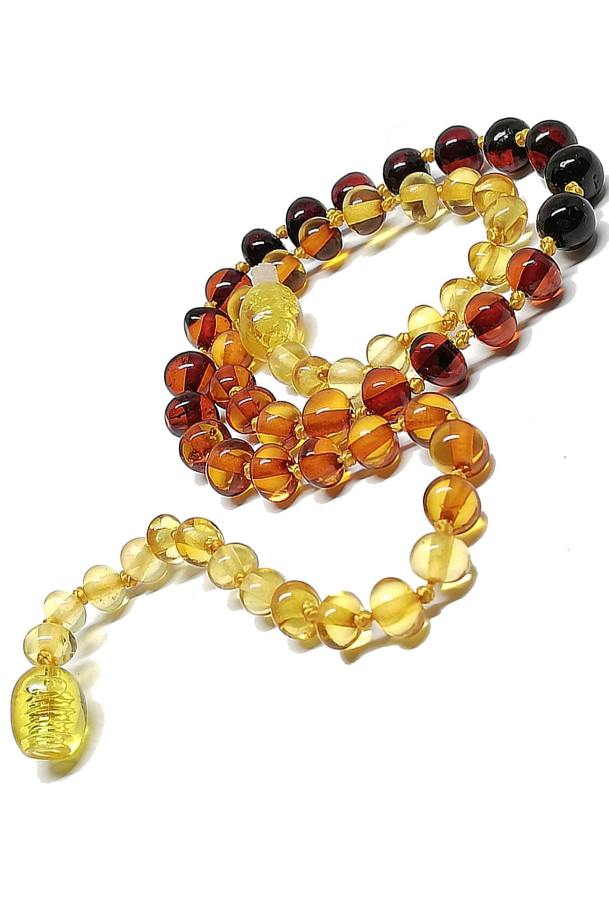 Sertifikalı Bandrollü Baltık Kehribar Bebek Diş Kolyesi Gök Kuşağı Renk Kız Erkek Çocuk Kolyesi