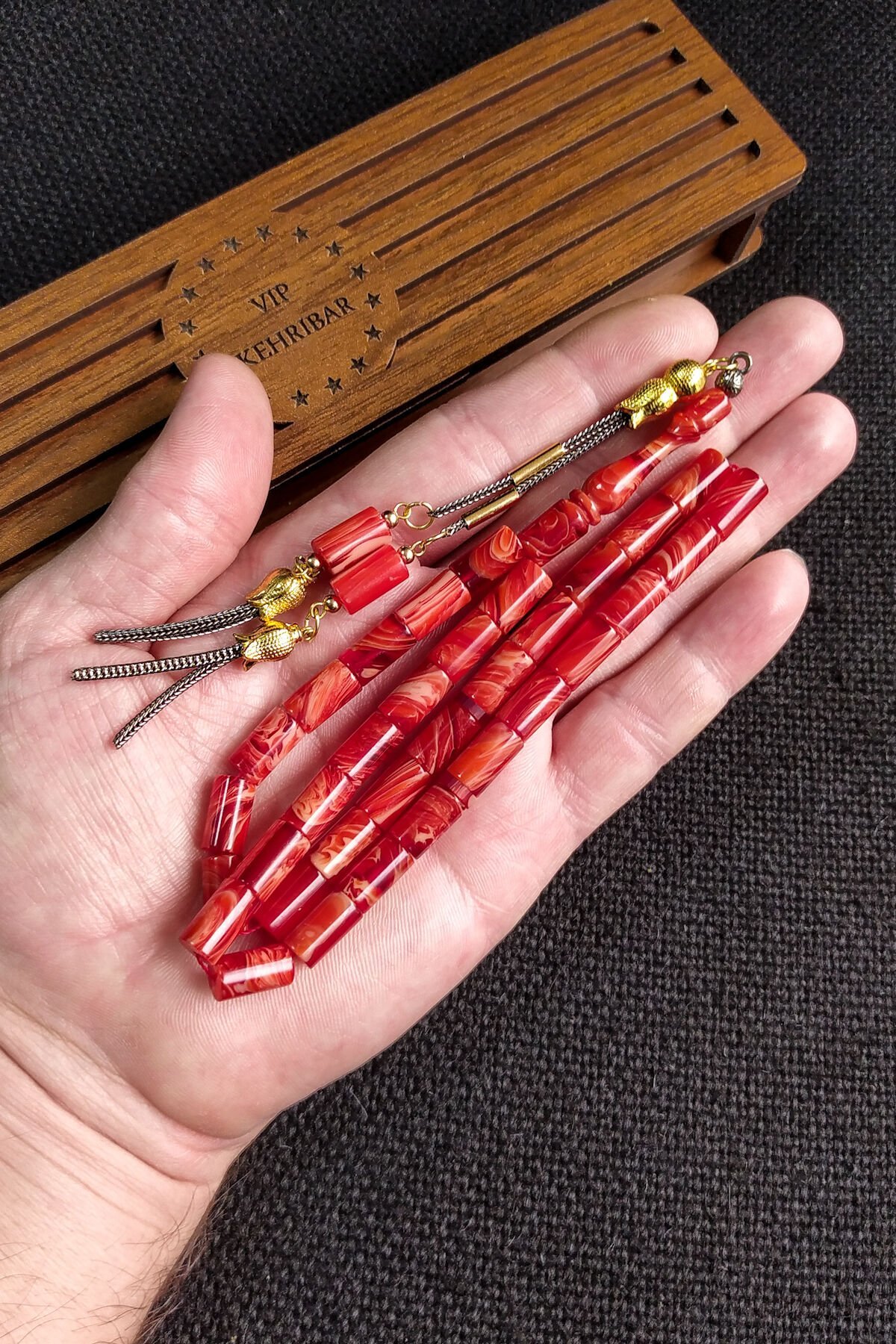 7*11 mm Kesme Turuncu Sıkma Kehribar Tesbih Kişiselleştirilebilir İsme Özel Hediye Tespih