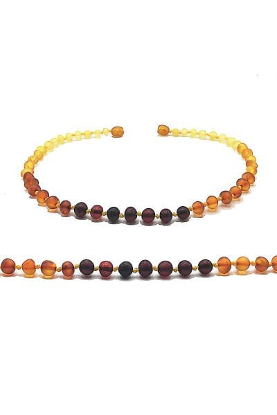 Sertifikalı Orjinal Baltık Kehribar Bebek Diş Kolyesi Mat Gökkuşağı Kehribar Kolye