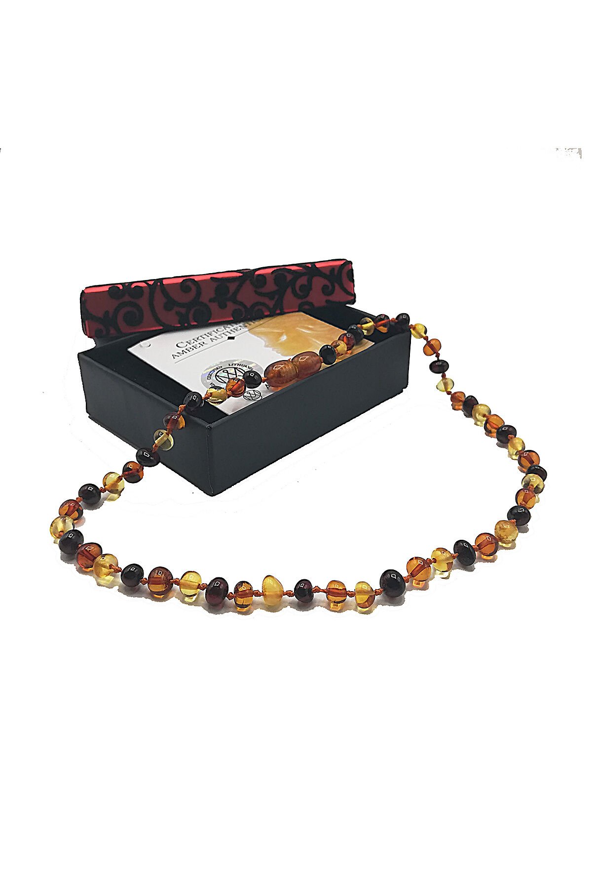 Sertifikalı Orjinal Baltık Kehribar Bebek Diş Kolyesi Litvanya Bandrollü Multicolor Renk Kehribar Kolye Kız Erkek Çocuk Kolyesi 33 cm Standart