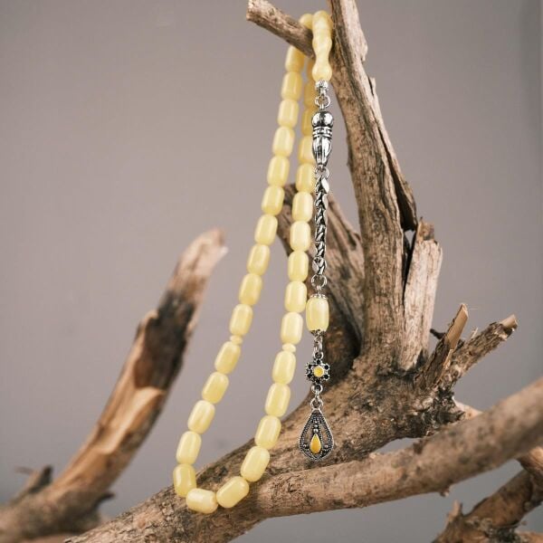 7*11 mm Kapsül Kesim Beyrut Damla Kehribar Tesbih - İsme Özel Tesbih