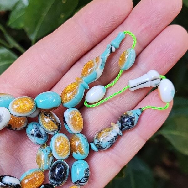 Ergin Baran Usta İşçilikli Turkuaz Arizona Katalin Tesbih