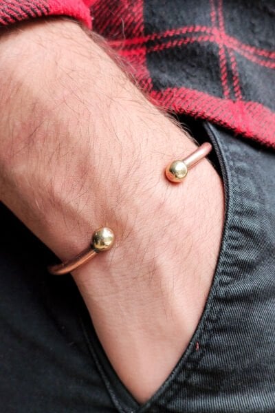 El Yapımı Ayarlanabilir Şifalı Saf Bakır Bileklik