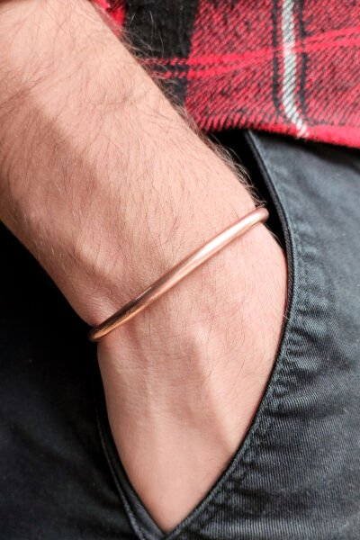 El Yapımı Ayarlanabilir Şifalı Saf Bakır Bileklik