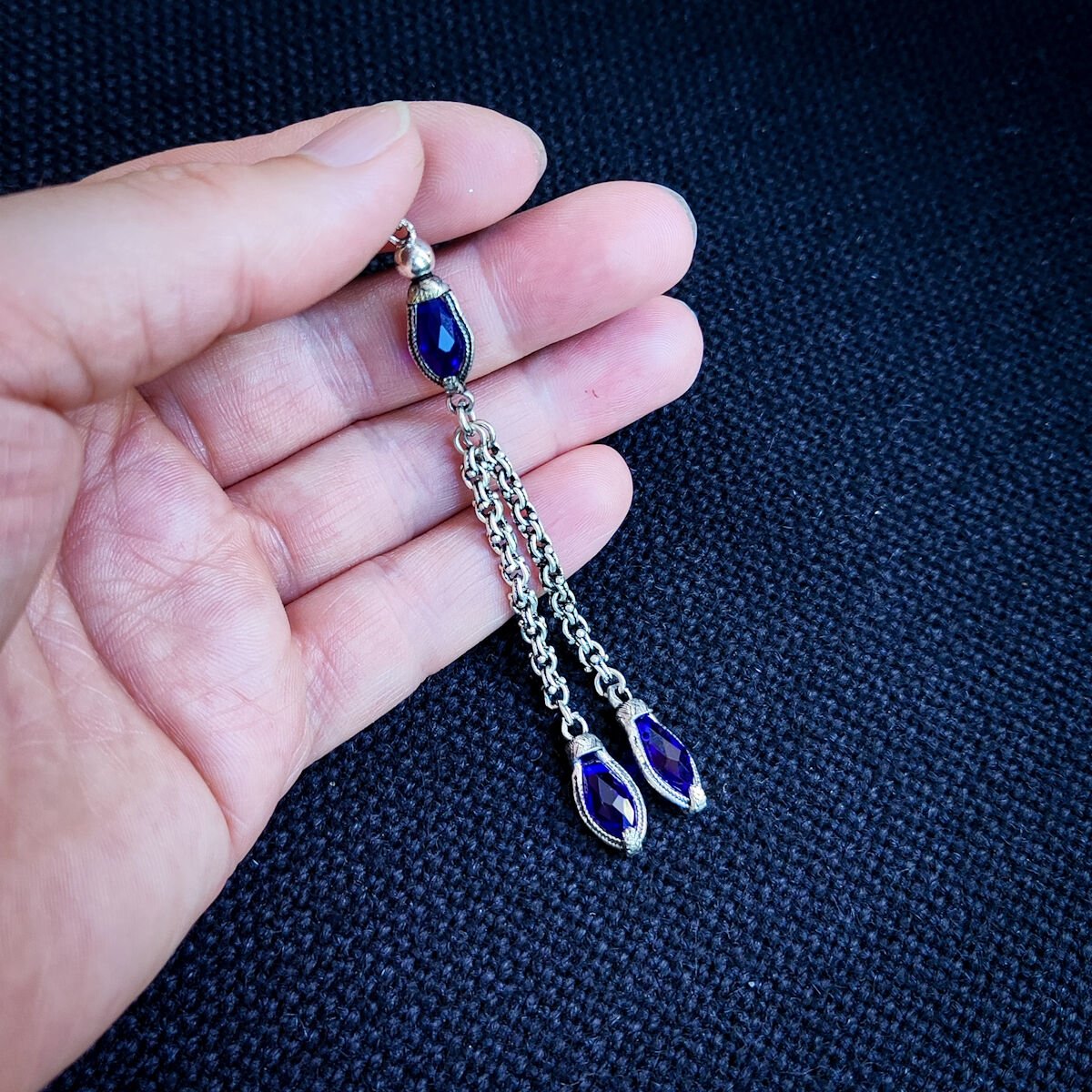8 Gram Mavi Zirkon Taşlı Pirinç Kazaz Püskül