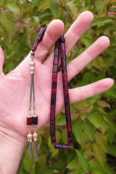 7*11 mm Kesme Kesim Sıkma Ateş Kehribar Tesbih Faris Baydun Usta Orjinal Ateşi Kehribar Tespih