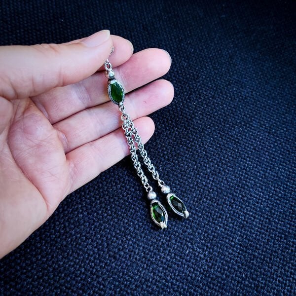 8 Gram Yeşil Zirkon Taşlı Pirinç Kazaz Püskül