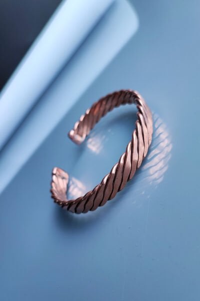 El Yapımı Ayarlanabilir Şifalı Saf Bakır Bileklik