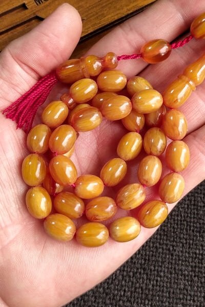 9x12 mm Mişmişi Sandaloz Baga Tesbih, Yeni Döküm Miskevi Baga, Katalin Kanayan Baga Tesbih