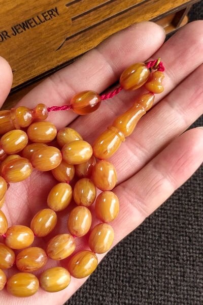 9x12 mm Mişmişi Sandaloz Baga Tesbih, Yeni Döküm Miskevi Baga, Katalin Kanayan Baga Tesbih