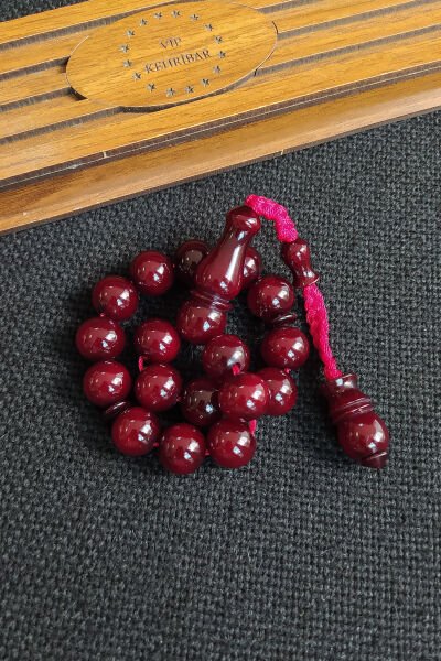 Koleksiyonluk 13 mm Bilekboy Vişne Katalin Tesbih Ebu Sırr Usta İşçilikli Efe Maskot Kanayan Baga