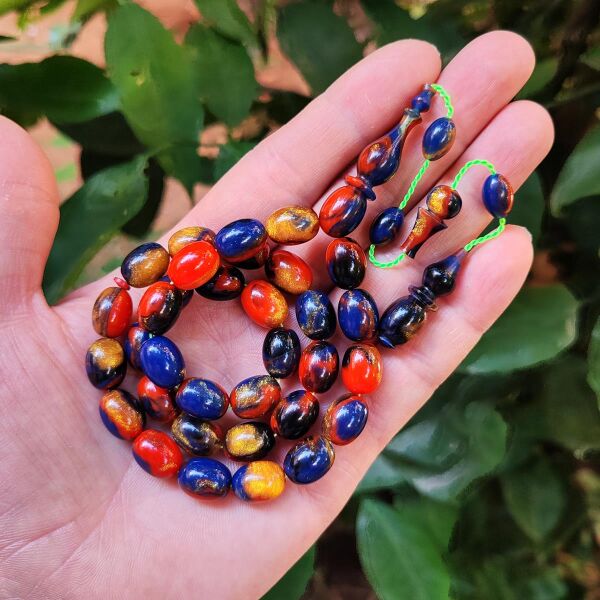 Ergin Baran Usta İşçilikli Multicolor Arizona Katalin Tesbih