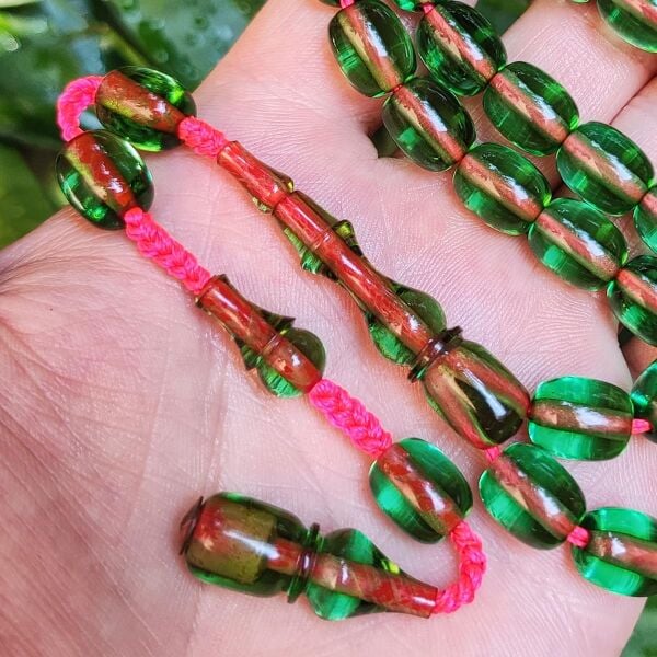 9x11 mm Şeffaf Delim Su Yeşili Katalin Tesbih - Ergin Baran Necef