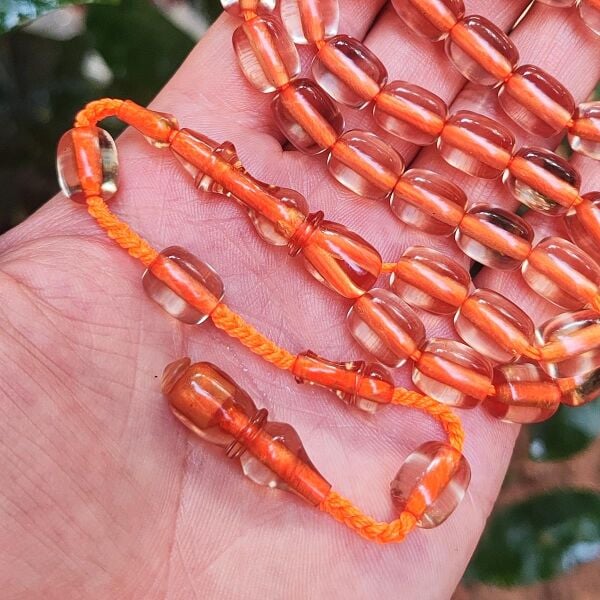 9x11 mm Şeffaf Delim Altın Rengi Katalin Tesbih - Ergin Baran Necef