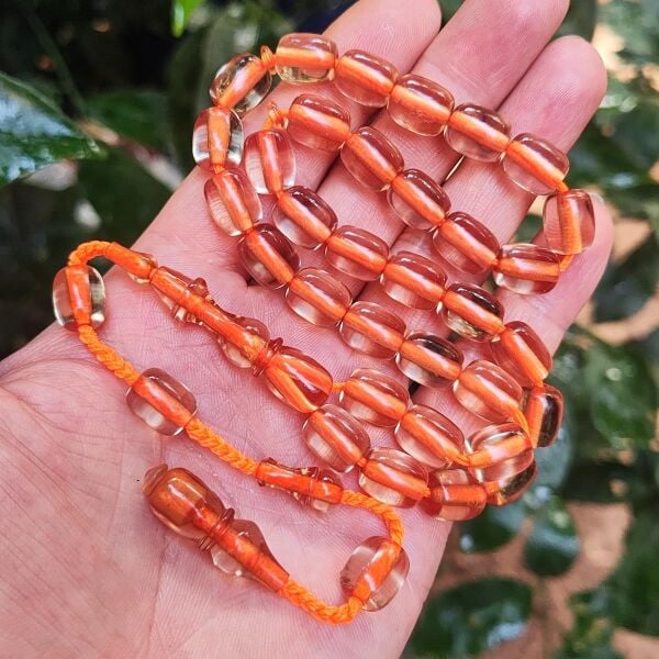 9x11 mm Şeffaf Delim Altın Rengi Katalin Tesbih - Ergin Baran Necef