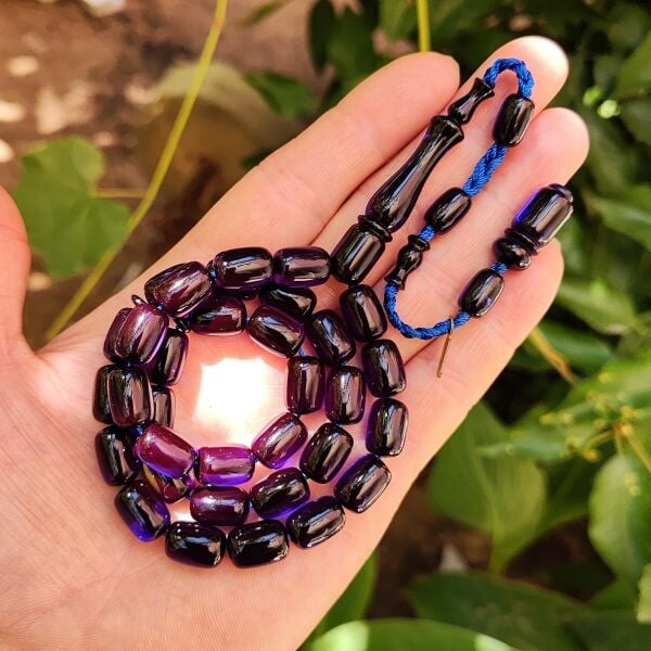 9x12 mm Ahmet Emin Usta İşçilikli Lacivert Katalin Tesbih