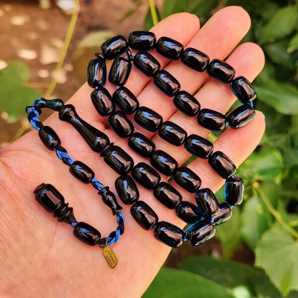 9x12 mm Ahmet Emin Usta İşçilikli Parlament Mavisi Katalin Tesbih