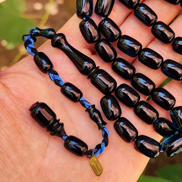 9x12 mm Ahmet Emin Usta İşçilikli Parlament Mavisi Katalin Tesbih