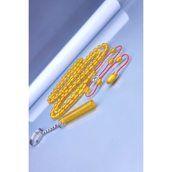 5X8 mm Lababidi İmzalı 99'lu Zar Kehribar Tesbih - Namaz Tesbihi