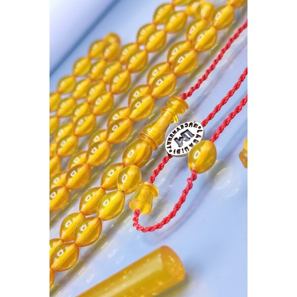 5X8 mm Lababidi İmzalı 99'lu Zar Kehribar Tesbih - Namaz Tesbihi