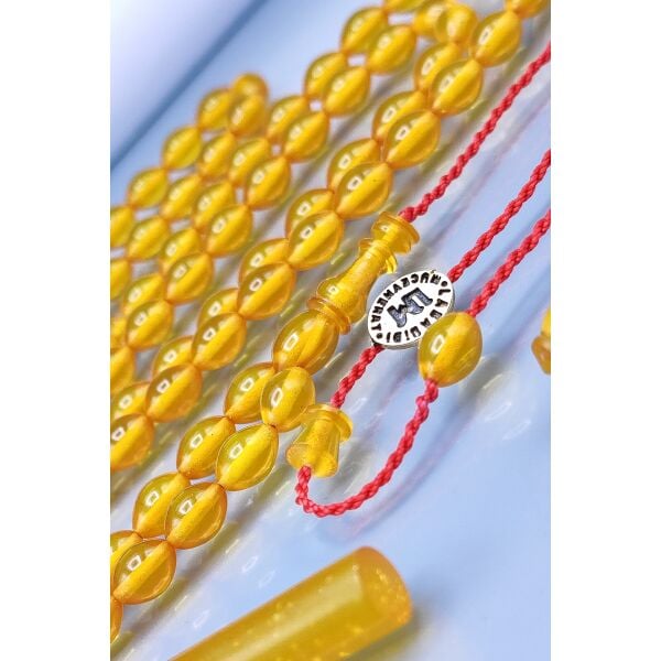 5X8 mm Lababidi İmzalı 99'lu Zar Kehribar Tesbih - Namaz Tesbihi