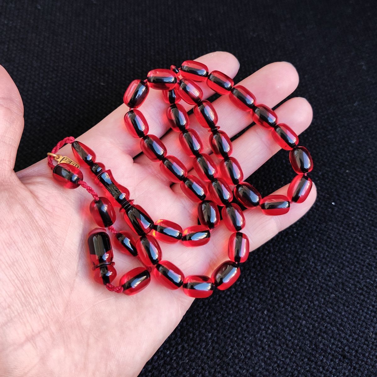 Vişne Rengi Şeffaf Katalin Tesbih | Ebu Sırr