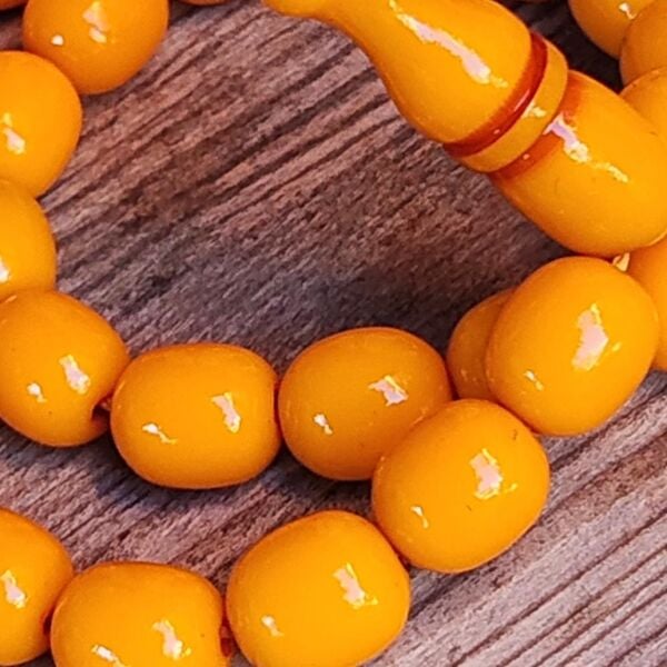 9x10 mm Mişmişi Çubuk Sıkma Kehribar Tesbih | Ebu Sırr Usta İmzalı Tespih