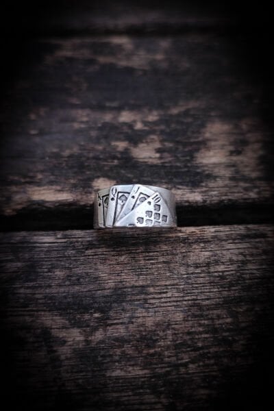 Ayarlanabilir Antik Gümüş Kaplama Yüzük, Kararmaz Erkek Yüzüğü