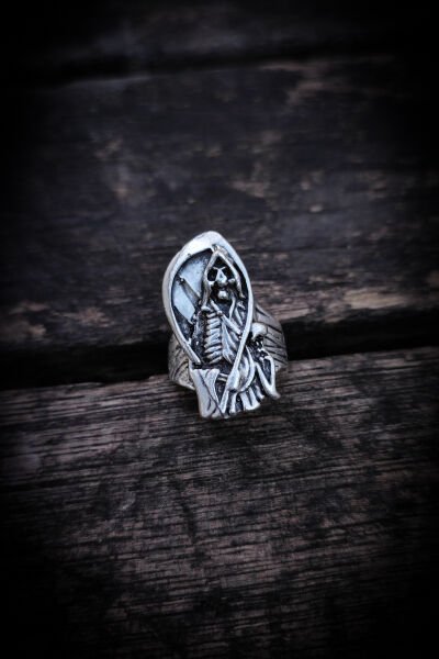 Ayarlanabilir Antik Gümüş Kaplama Yüzük, Kararmaz Erkek Yüzüğü