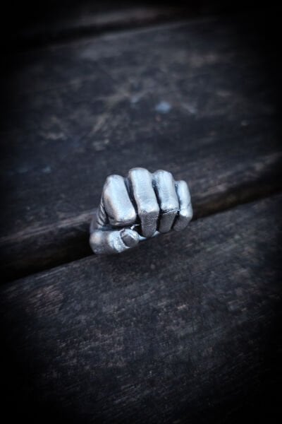 Ayarlanabilir Antik Gümüş Kaplama Yüzük, Kararmaz Erkek Yüzüğü