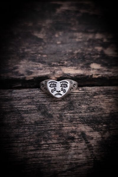 Ayarlanabilir Antik Gümüş Kaplama Yüzük, Kararmaz Erkek Yüzüğü