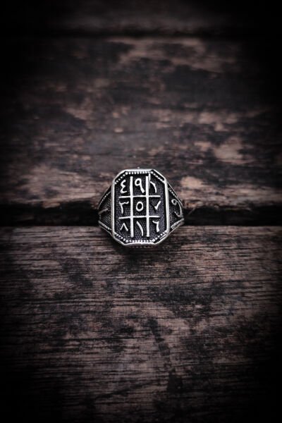 Ayarlanabilir Antik Gümüş Kaplama Yüzük, Kararmaz Erkek Yüzüğü