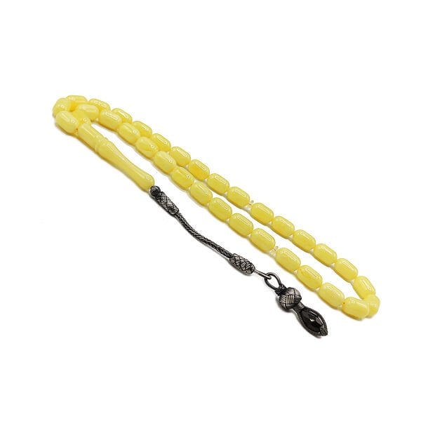 1000 Ayar Gümüş Trabzon Kazaziye Beyrut Damla Kehribar Tesbih 7*11 mm Kapsül Kesim Tespih