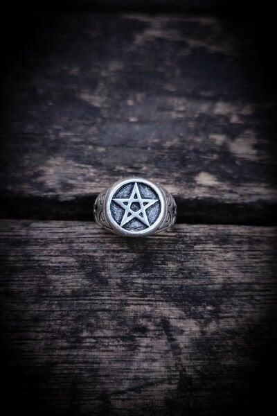 Ayarlanabilir Antik Gümüş Kaplama Yüzük, Kararmaz Erkek Yüzüğü