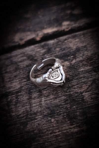 Ayarlanabilir Antik Gümüş Kaplama Yüzük, Kararmaz Erkek Yüzüğü