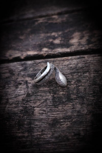 Ayarlanabilir Antik Gümüş Kaplama Yüzük, Kararmaz Erkek Yüzüğü